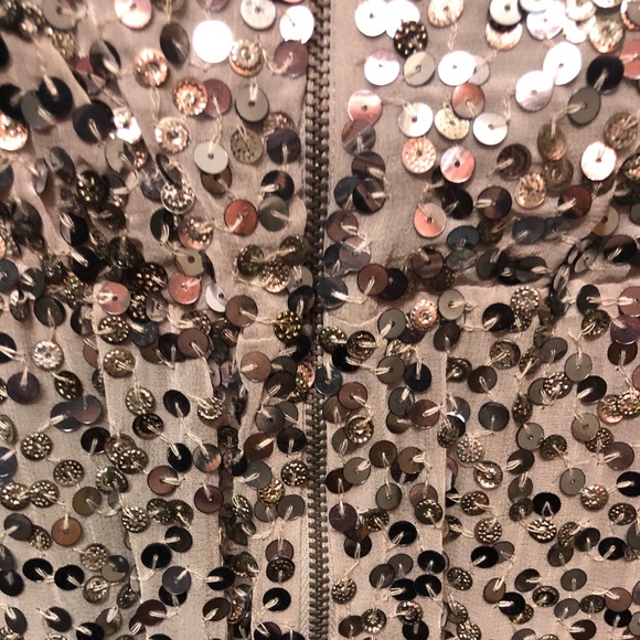 Alice & Olivia Hand Sewn Silver Sequin Cocktail Dress - Picture 8 of 9